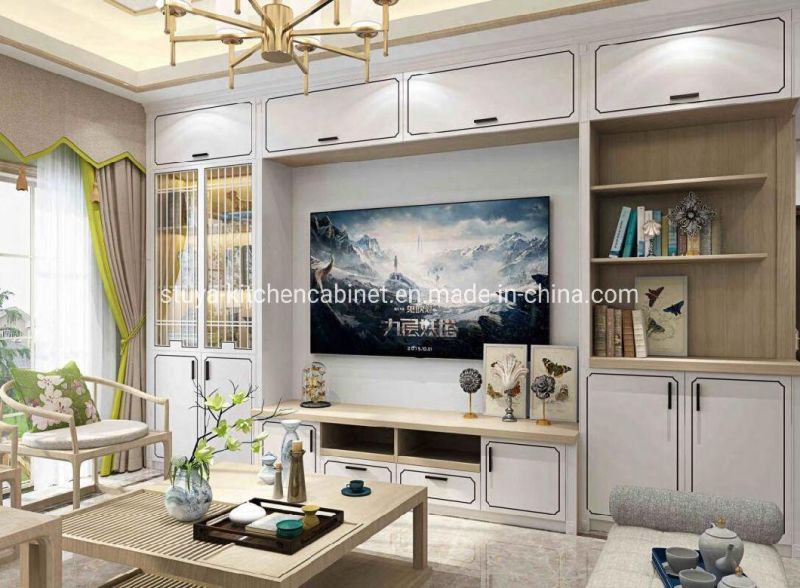 Foshan Customize Modern Stylesh New Trend Fashionable UV Door Living Room Furniture TV Cabinet TV Stand Make by Order