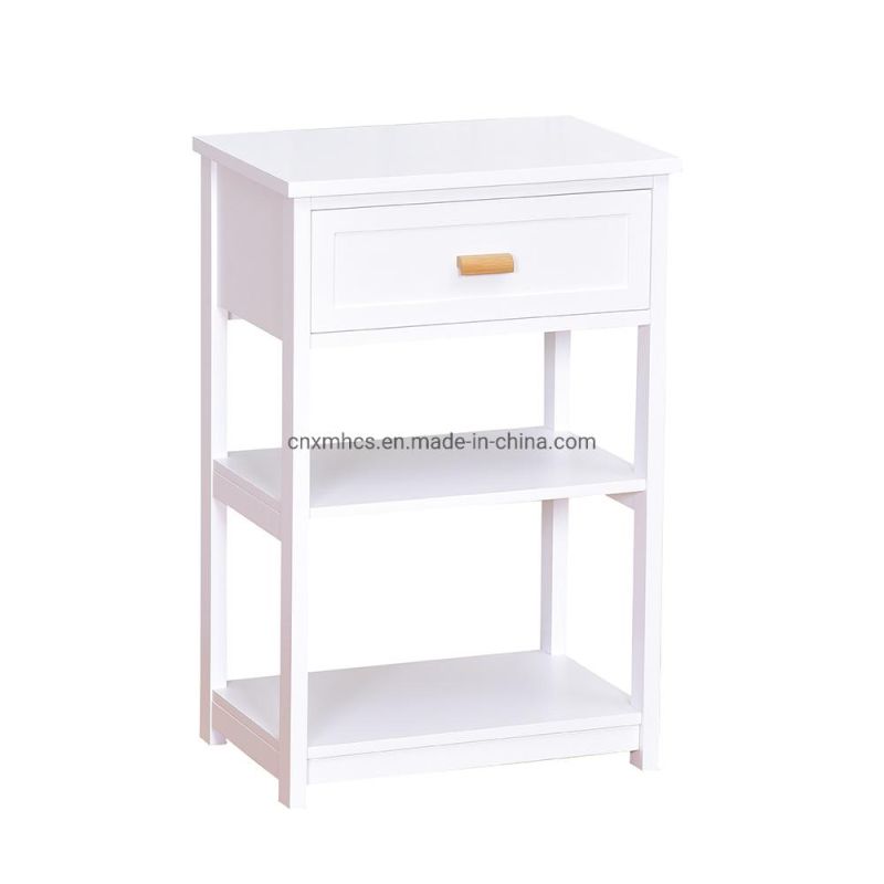 Wooden Furniture Customized Side Table with Drawer White End Table Nightstand Bedside Coffee Table Organizer