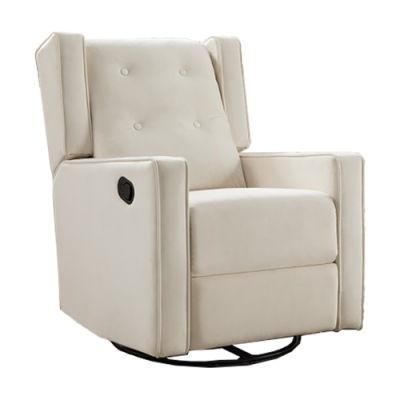 Swivel&Rocker Manual Recliner Sofa with Tufted Back Living Room Home Office Hotel Furniture