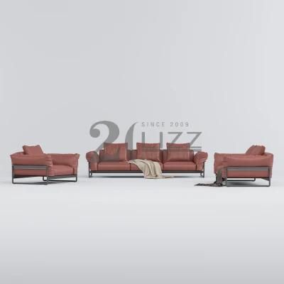 Sectional Modern Style Living Room Furniture European Simple 1+2+3 Hotel Apartment Red Fabric Sofa Set