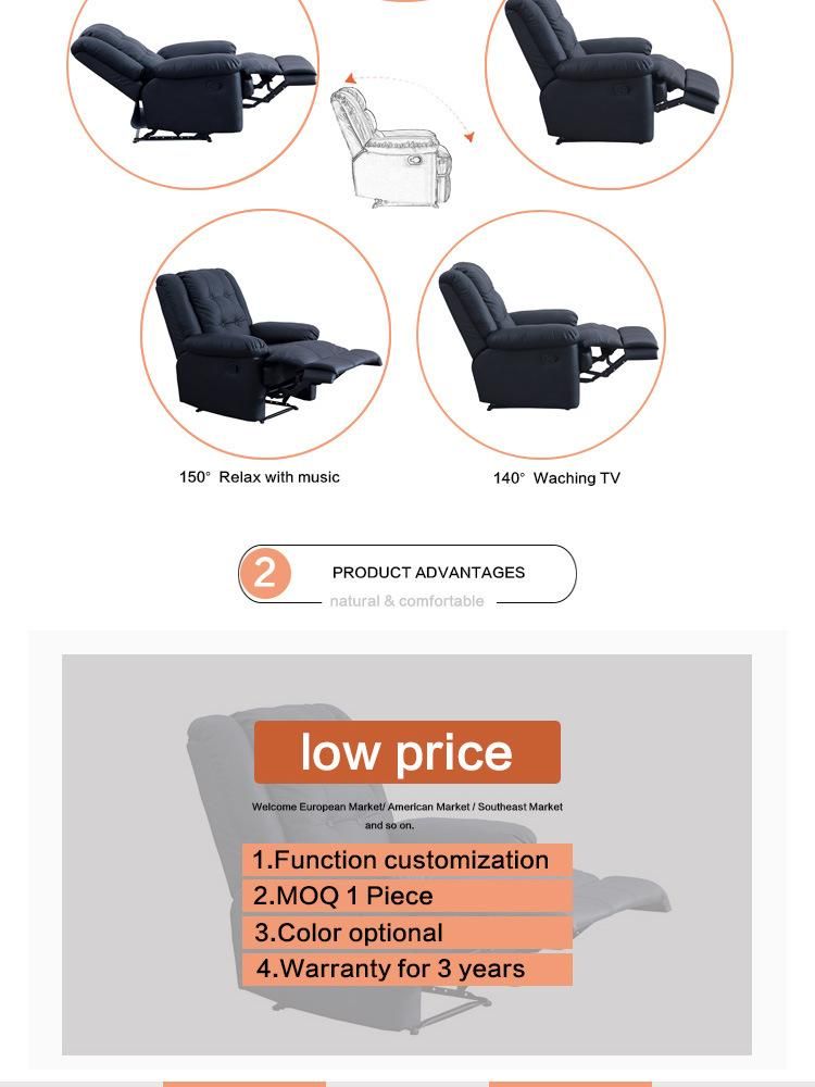 Creative Design Hot Sale Modern One Seat PU Leather Sofa Recliner