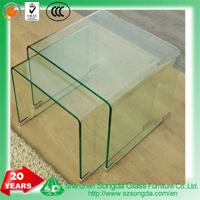 8mm Clear Bent Glass for Side Small Coffee Tables