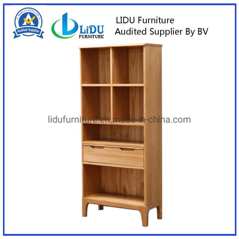 Industrial Modern Oak Wooden Bookshelf with Storage Cabinet with Solid Wood Draw Cabinet Brands