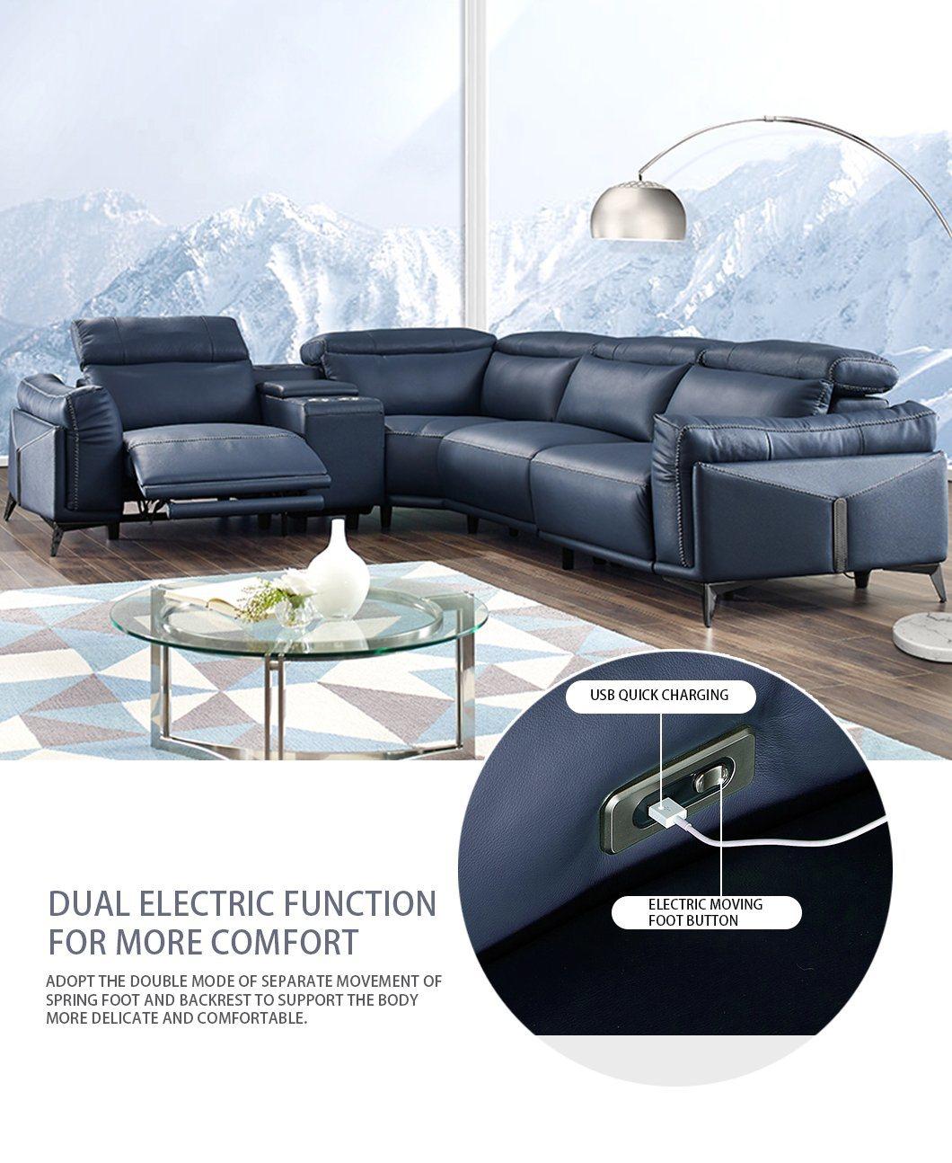 Living Room Combination PVC Sofa Modern Simple Sofa First Class Electric Multi-Functional Sofa Small Family Corner Sofa