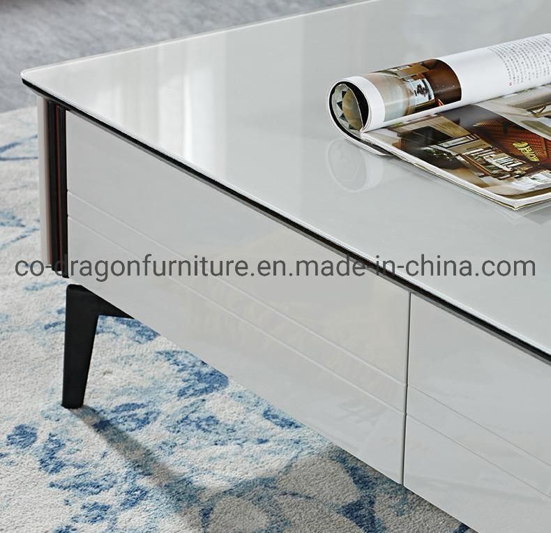 Modern Coffee Table with Glass Top for Living Room Furniture