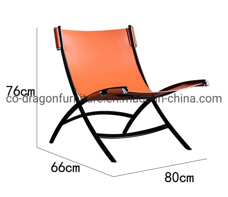 Modern Metal Legs Leather Leisure Chair for Living Room Furniture