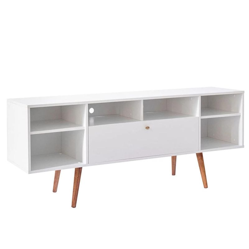 Media Console Wood TV Stand, 70 Inch, Walnut White Modern Cabinet TV Stand Furniture TV Stand Wooden TV Cabinet