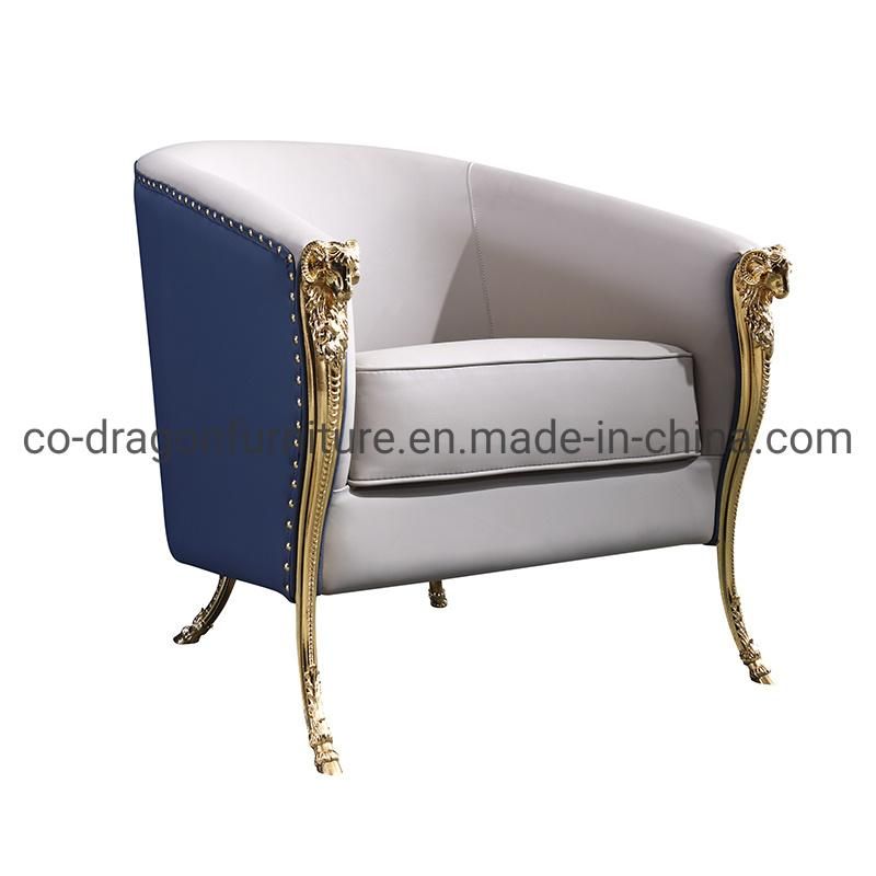 Modern Furniture Luxury Brass Copper Metal Legs Leisure Sofa Chair