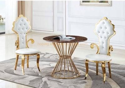 Dining Table Fashion Modern Hotel Artist Yellow Glass Brushed Brass Round Coffee Shop Side Table