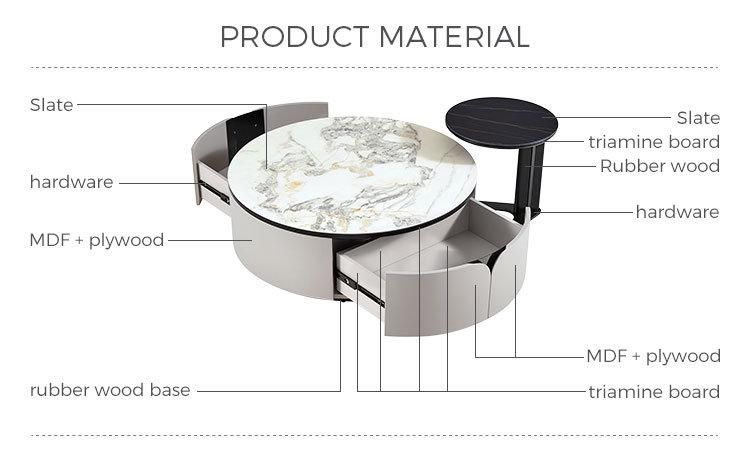 Linsy Luxury White Marble Coffee Table Ll1m