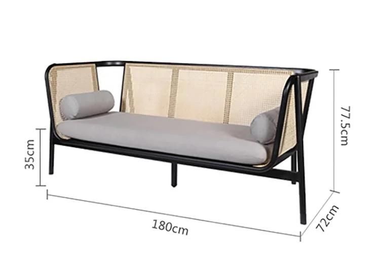 Modernl Design Hotel Furniture Wooden Rope Frame Sofa with Cushions