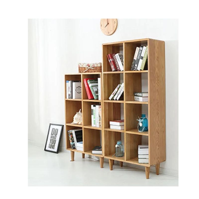 New Design Solid Wood Bookcase for Home or Office Oak Glass Door Bookcase