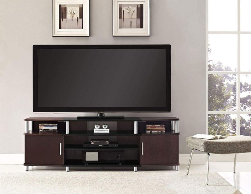 Modern Cherry Color Home Carson TV Stand for Tvs up to 70"