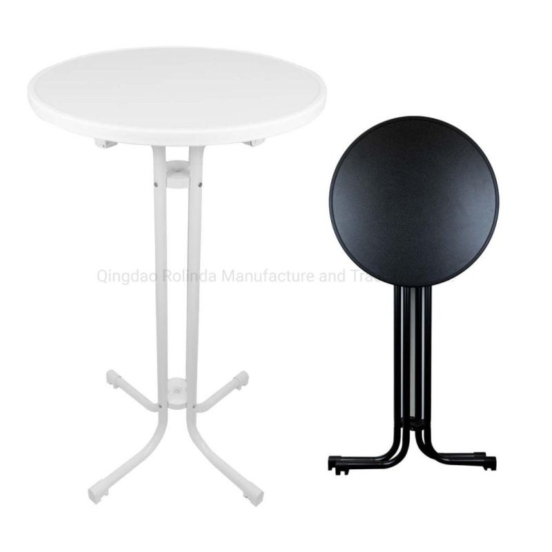 High Top Bistro Tables Portable Folding Cocktail Bar Table Flip Top Pedestal Table for Home Party Rental