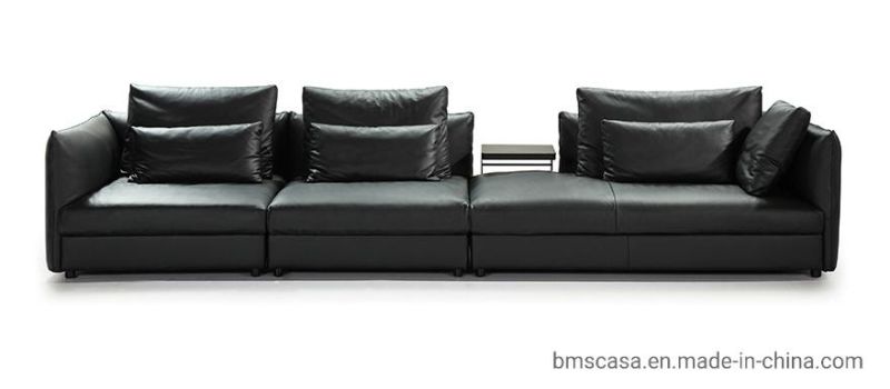 China Home Furniture Modern Living Room High-End Sectional Italy Leather Sofa