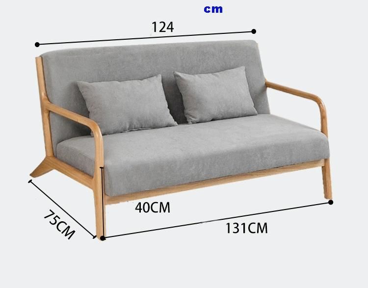 Modern Sofa with Back Sofa Chair Removable Armrests, Wood Legs