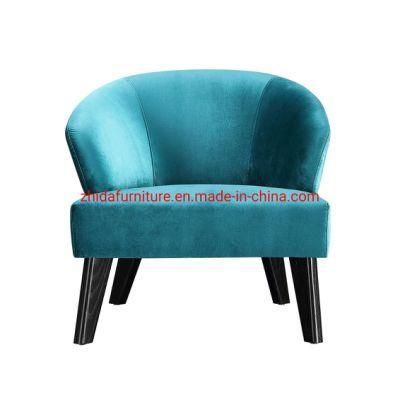 Blue Velvet Fabric Home Hotel Living Room Bedroom Leisure Recliner Chair