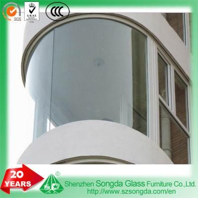 8-15mm Bent Tempered Glass Radian Shape for Construction Building Wall