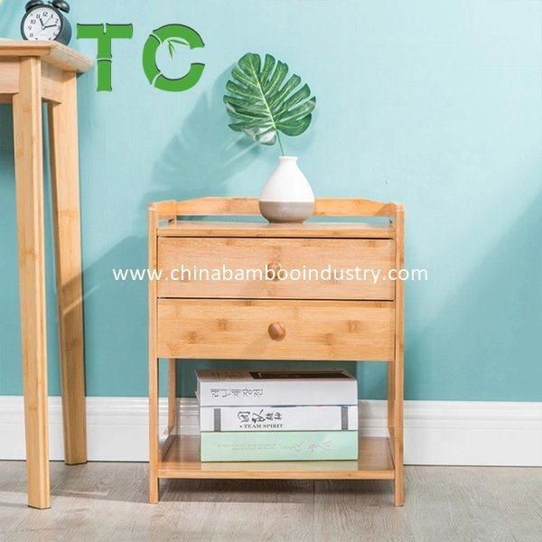 Bamboo Bedside Table Storage Cabinet Living Room End Table Storage Cabinet Bamboo Nightstand