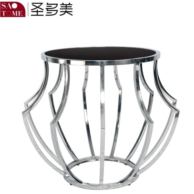 Modern Popular and Practical Living Room Furniture Stainless Steel Glass End Table