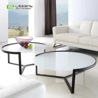 Newest Style Metal Frame Tempered Glass Combination Center Coffee Table