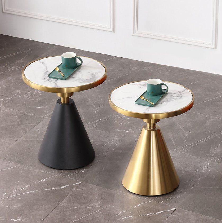 New Design Nordic Round Natural Marble Tea Table with Gold Legs