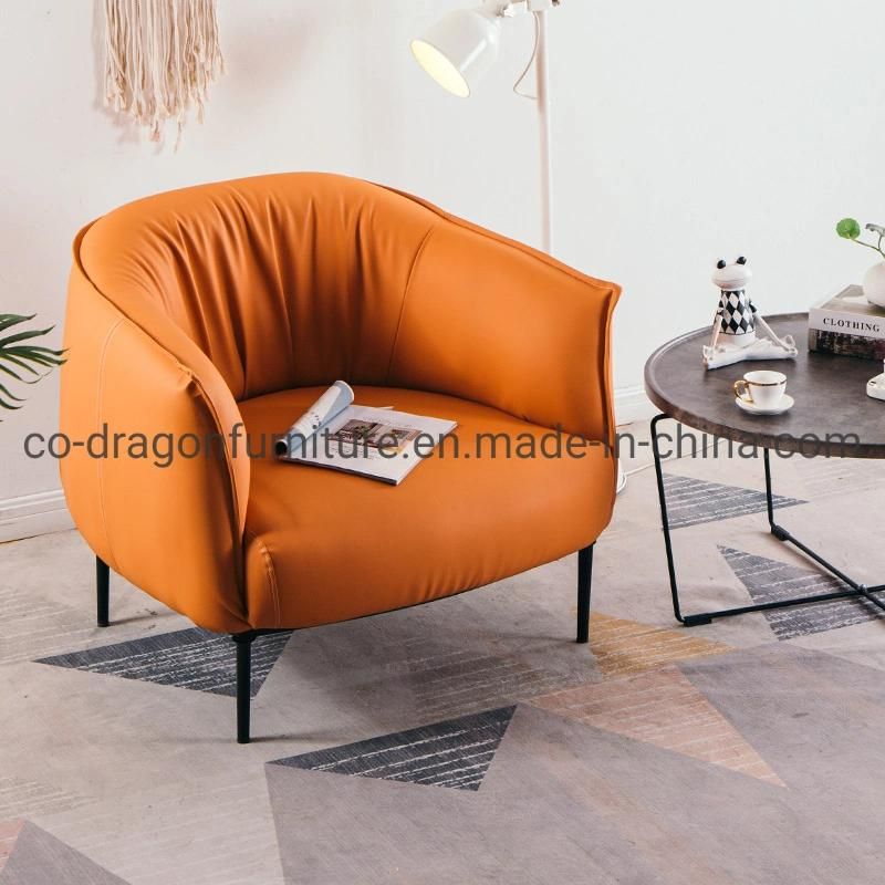 Fashion Simple Leisure Sofa Chair with Leather for Home Furniture