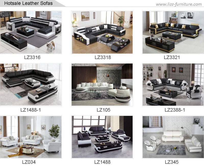 Classical Miami Colorful Customizable Leisure Genuine Leather Sofa Set