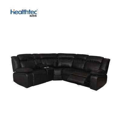 Manual or Electric Living Room Furniture Hot Sale Functional Power Genuine Leather Sectional Recliner Sofa