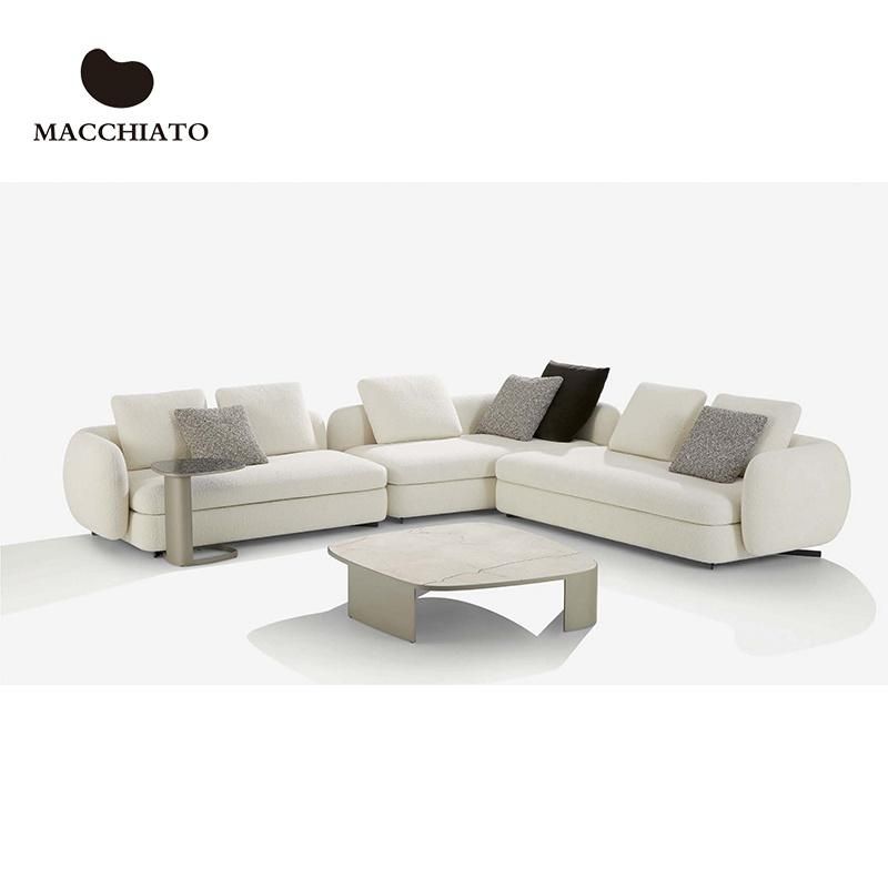 High-End Villa Use Contemporary Modern Sectional Sofas Feather Down Filling Comfort 4seater/ 3 Seater Living Sofa Couch