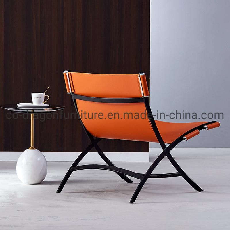 Modern Metal Legs Leather Leisure Chair for Living Room Furniture