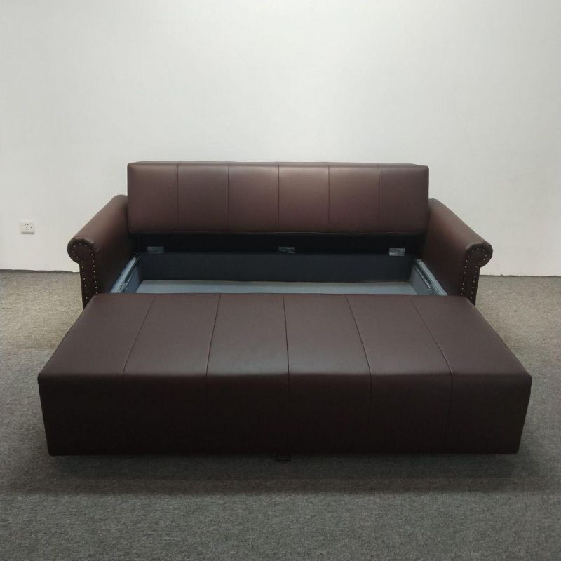 Vintage Brown Japanese Tatami Folding Sofa Bed