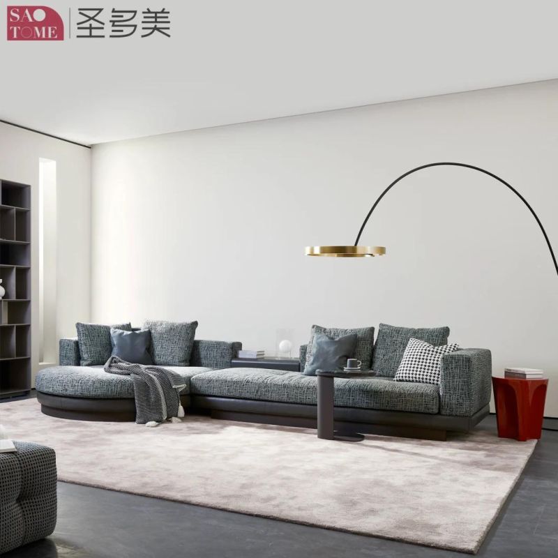 Living Room Metal Furniture Luxury Leather Sofa with Stainless Steel Feet