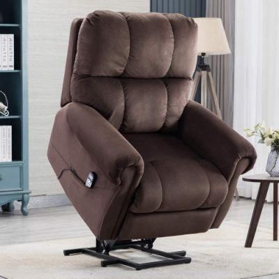 Home Furniture Coffee Color Electric Power Lift Elder Recliner Sofa Comfortable and Soft Fabric Sofa Single Sofa for Living Room Sofa