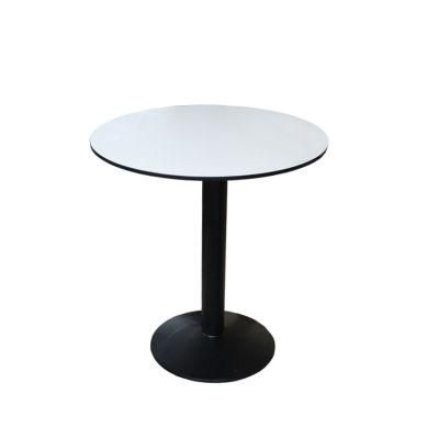 White HPL Solid Color Surface Dining Tables Restaurant Tables