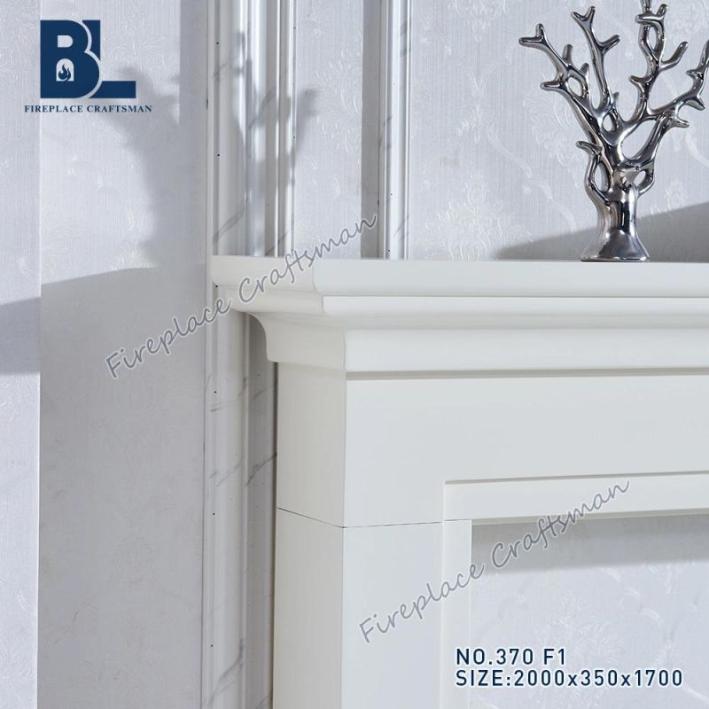 Wholesale Flower-Carved Style White Wooden Mantel Shelf TV Stand for Sale