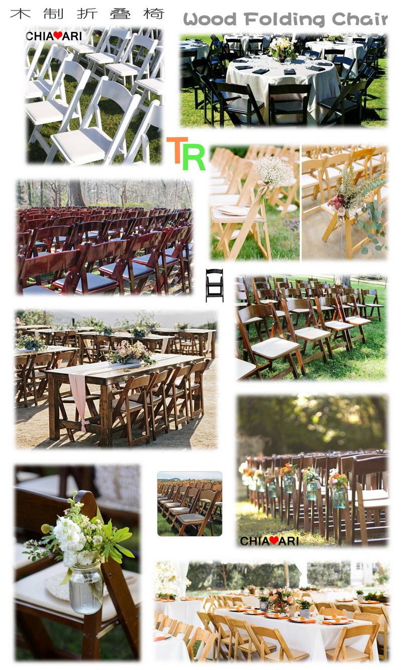 Colorful Wood Wedding Folding Dining Banquet Chair for Rental