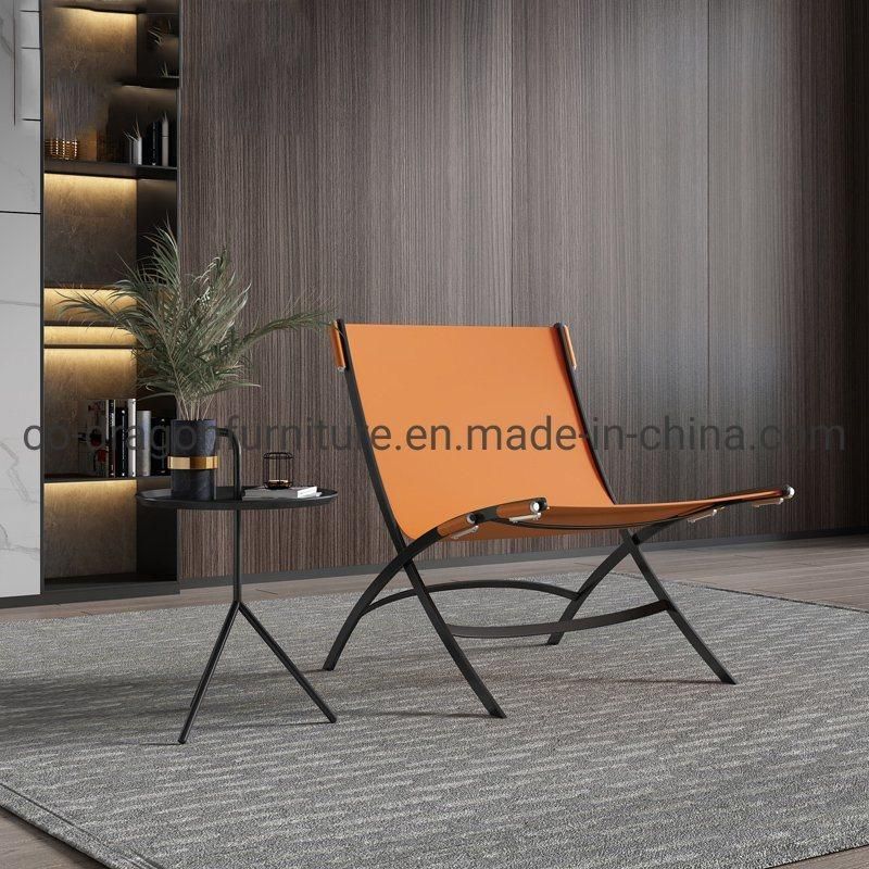 Modern Metal Legs Leather Leisure Chair for Living Room Furniture