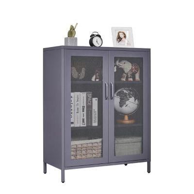 2 Mesh Doors Doors Metal TV Stands Furniture Storage Cabinet