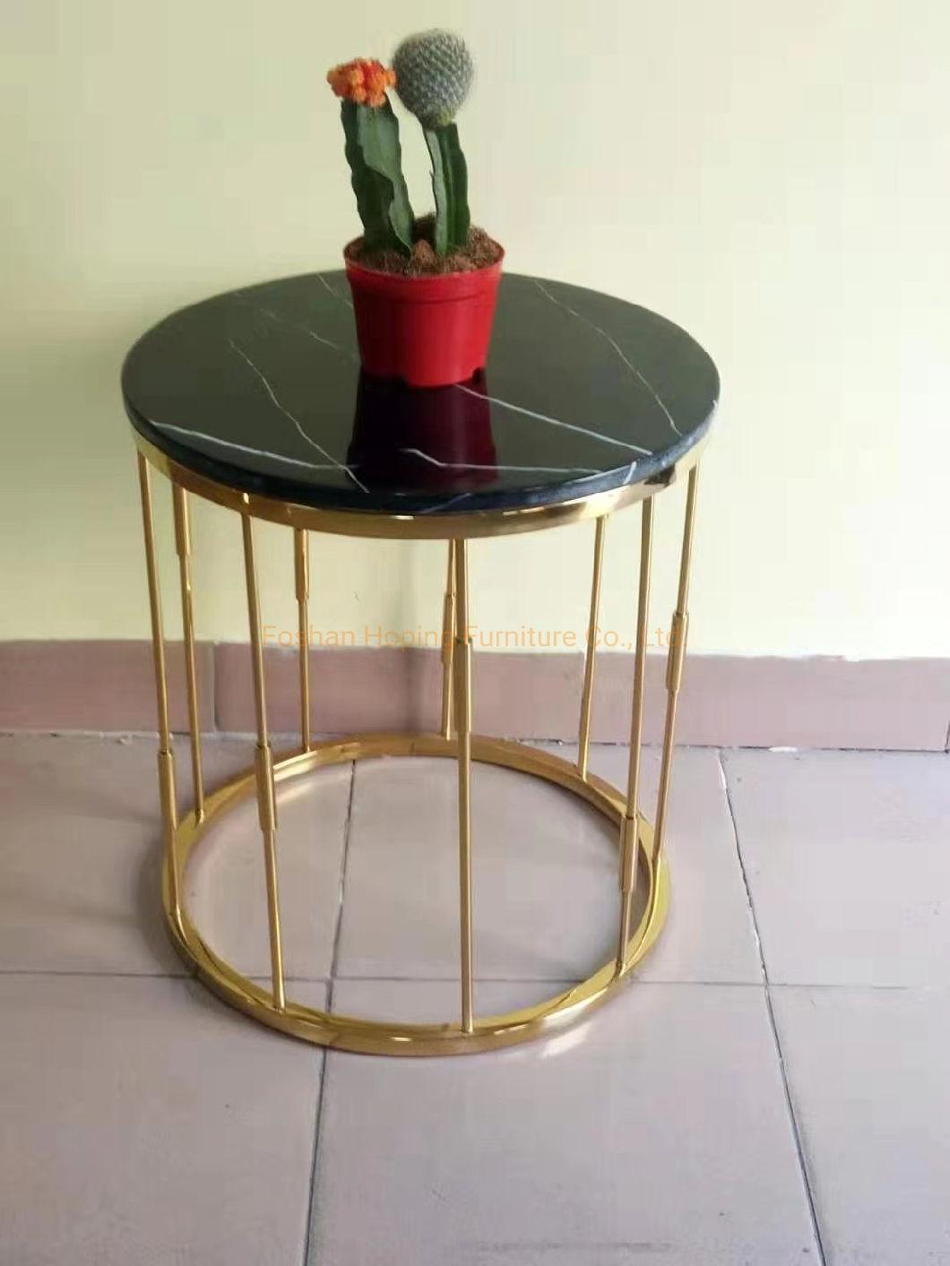 Modern Home Restaurant Furniture Special Stainless Steel Round Marble Top Wedding Table