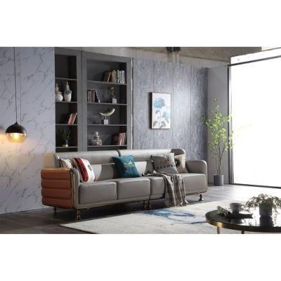 Customer Home Modern Luxury Leather Furniture Livingroom Living Room Coffee Table Leather Sofa Set