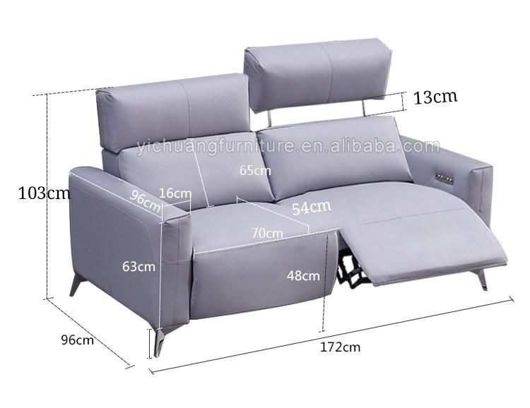 Multi Functional Blue Smart Couch Leather Technology Modern Leisure Living Room Sofa