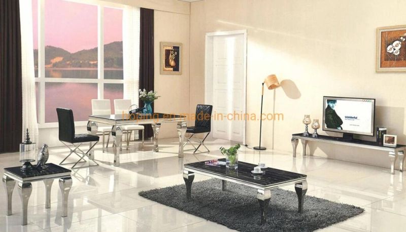 Living Room Furniture Luxury Modern Wedding Stainless Steel Dining Table and Chair Sets