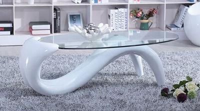 2018 High Quality Most Popular Modern Glass Fiber Coffee Table