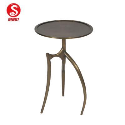 Middle East Hotel Project Living Room Side Table Metal Coffee Table with Bronze Metal