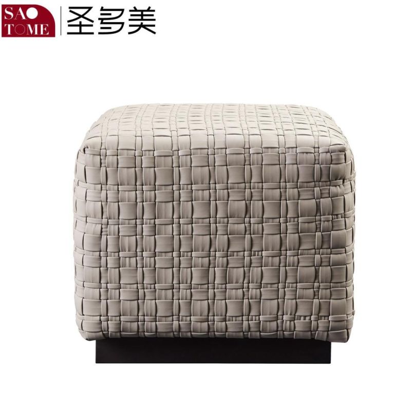 Fashion Living Room Furniture Gray Cloth Square Pedal