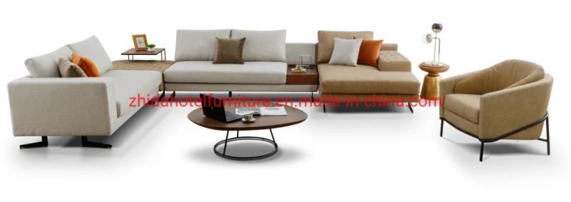 Modern Hotel Lobby Furniture Home Leather Fabric Leisure Sofa