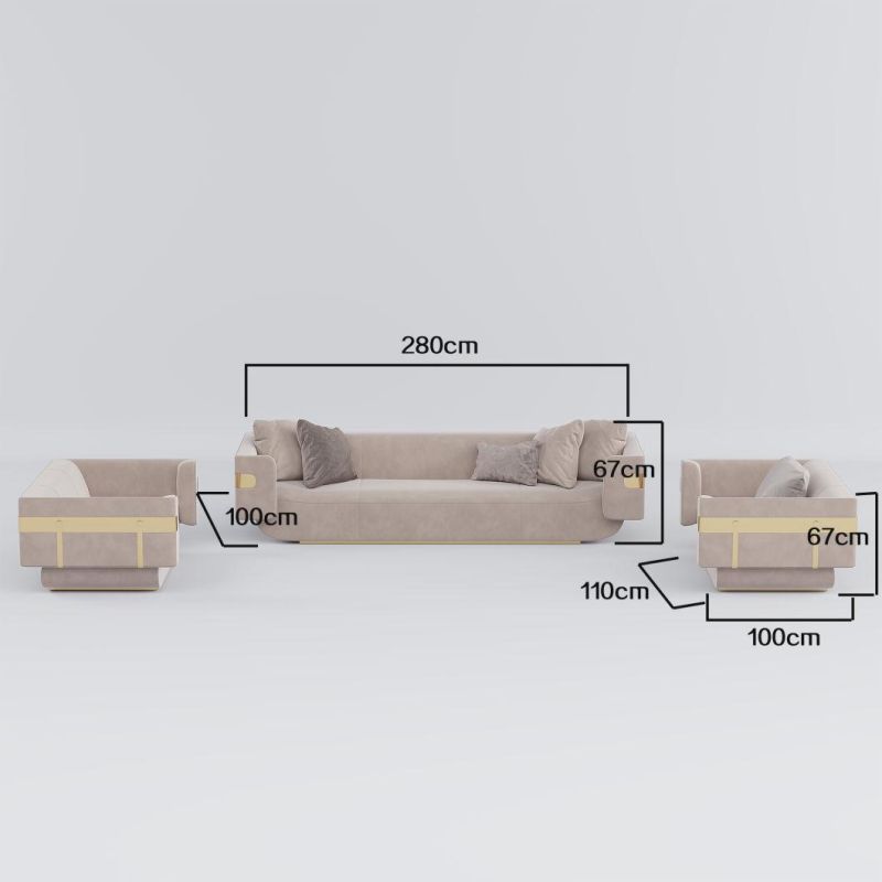 Metal Decor Unique Design Solid Wood Sofa Furniture Set Modern Luxury Couch Living Room Floor Sofa