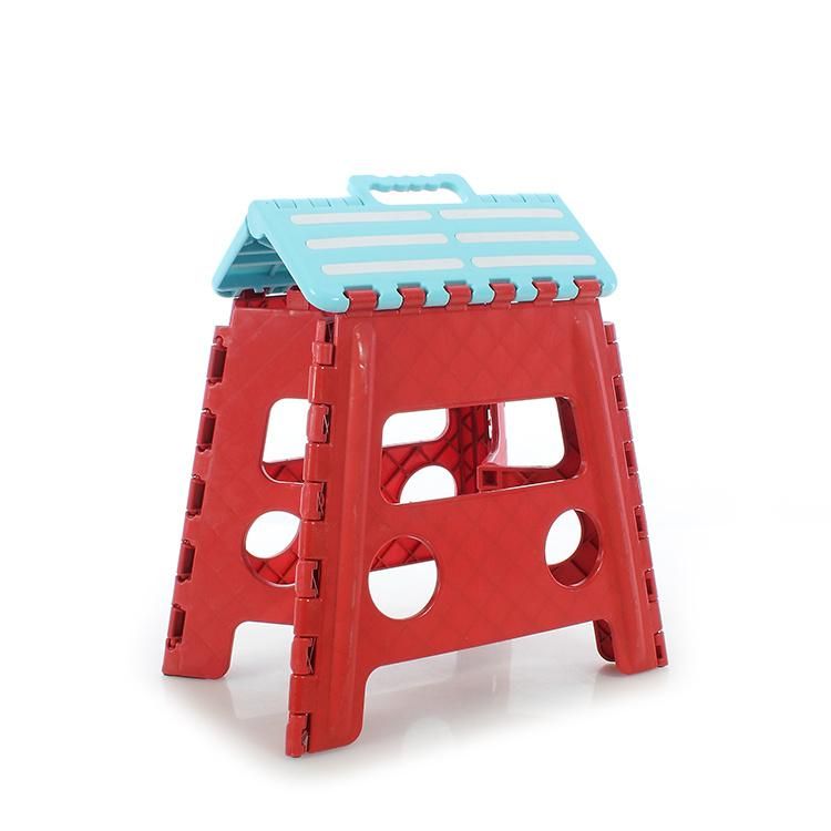 Color Matching Lovely Red Stripe Household Folding Plastic Stool