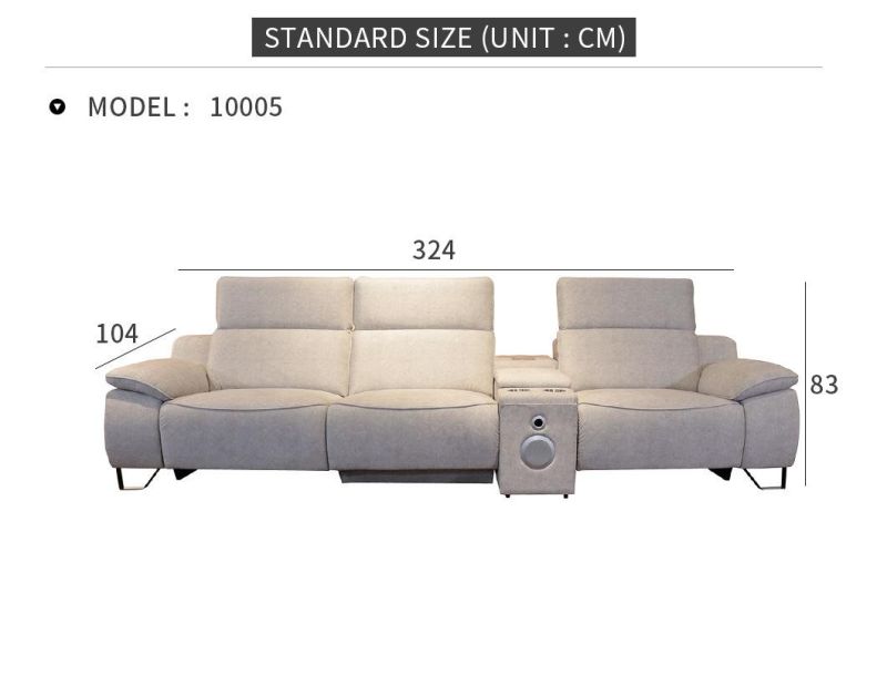 New Model Functional Fabric Recliner Sofa Headrest Adjustment Corner Couch Multimedia Function Home Sofa